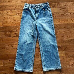 Rollas size 29 high rise wide leg faded wash